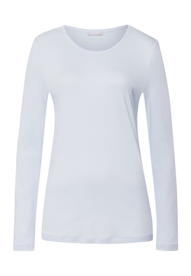 Loungy Nights Relaxed Round Neck Cotton Top | Powder Blue 76491-2512
